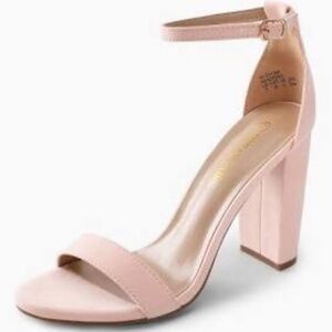Pink Suede Dream Paris Open Toe Heels Size 7.5